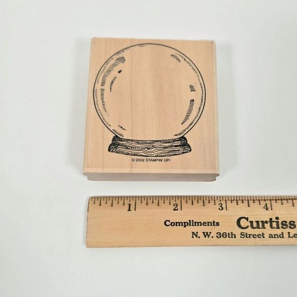 Vintage Stampin Up Snow Globe Stamps Set of 7 Christmas Snowman Castle Crafts - Picture 3 of 16